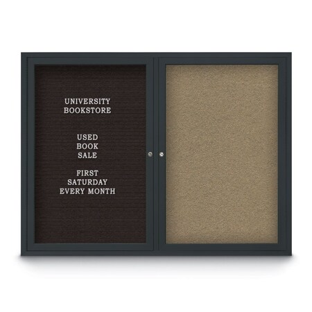 United Visual Products Corkboard, Cinnabar/Bronze, 42" x 32" UV4035-BRONZE-CINNABA